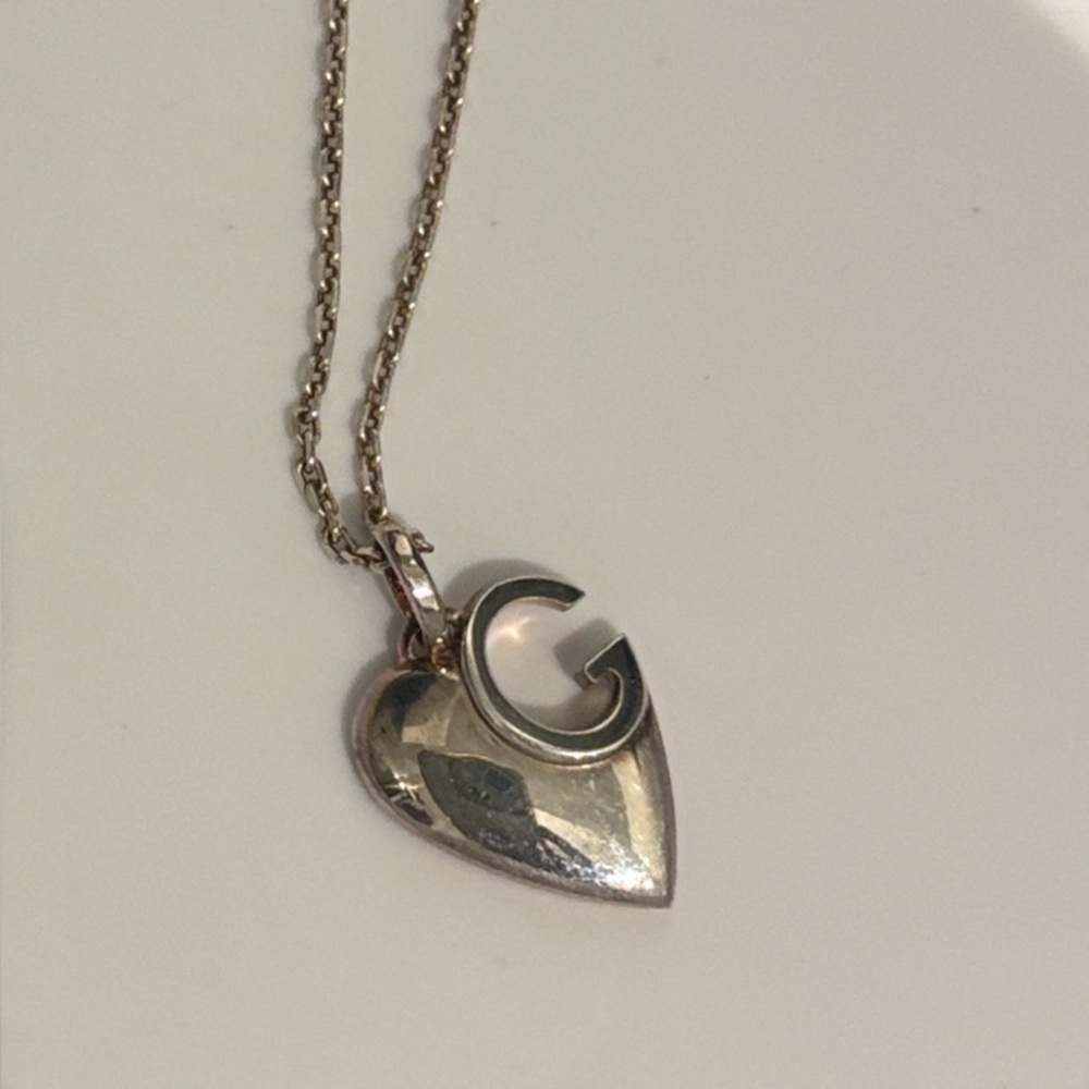 Gucci Silver Heart Pendant Necklace *authentic*